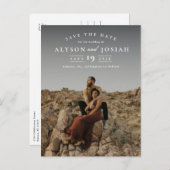 Klassisches elegantes Foto Hochzeit speichert das Ankündigungspostkarte (Vorne/Hinten)