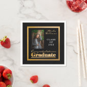 Klassisches, elegantes Foto mit Goldtext Graduate Serviette (Beispiel)