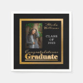 Klassisches, elegantes Foto mit Goldtext Graduate Serviette (Vorderseite)