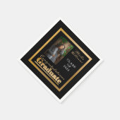 Klassisches, elegantes Foto mit Goldtext Graduate Serviette (Ecke)