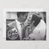 Klassisches elegantes, gerade verheiratetes Foto Ankündigung (Vorderseite)