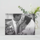 Klassisches elegantes, gerade verheiratetes Foto Ankündigung (Stehend Vorderseite)