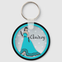 Klassisches Elegantes Girl in Türkis und Schwarz