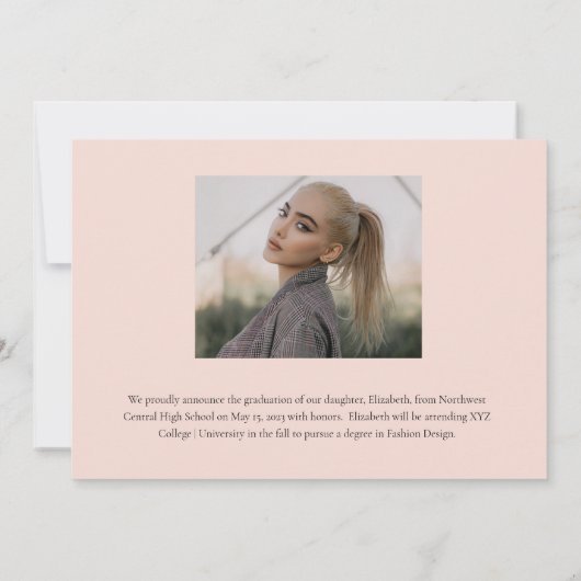 Klassisches elegantes Gold Script Graduate 3 Foto Ankündigung (Rückseite)