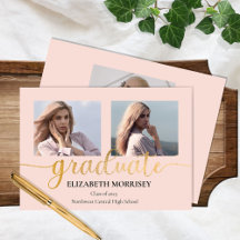 Klassisches elegantes Gold Script Graduate 3 Foto