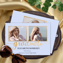 Klassisches elegantes Gold Script Graduate 3 Foto