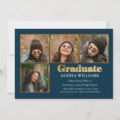 Klassisches elegantes Gold Text Graduate 4 Foto Ankündigung (Vorderseite)