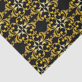 Klassisches elegantes Gold- und Black Damask Muste Seidenpapier (Ausschnitt)