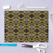 Klassisches elegantes Gold- und Black Damask Muste Seidenpapier (Handwerk)
