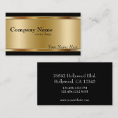 Klassisches Elegantes Gold und Schwarz Visitenkarte (Vorne/Hinten)