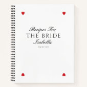 Klassisches Elegantes Herz Brautparty Rezept Notizblock (Vorderseite)