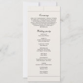 Klassisches elegantes Hochzeitsprogramm für Groß u (Rückseite)