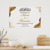 Klassisches elegantes islamisches Hochzeitsposter Poster (Küche)