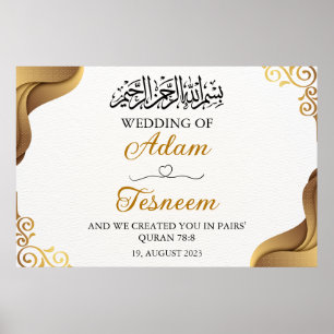 Klassisches elegantes islamisches Hochzeitsposter Poster