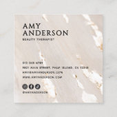 Klassisches Elegantes Modernes Luxus Gold Foil Fot Quadratische Visitenkarte (Rückseite)