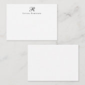 Klassisches, elegantes Monogramm-Berufliches Gesch Mitteilungskarte (Vorne/Hinten)