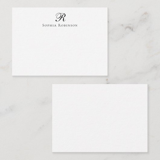 Klassisches, elegantes Monogramm-Berufliches Gesch Mitteilungskarte (Vorne/Hinten)