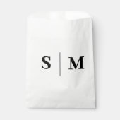 Klassisches Elegantes Monogramm Hochzeit Geschenktütchen (Vorderseite)