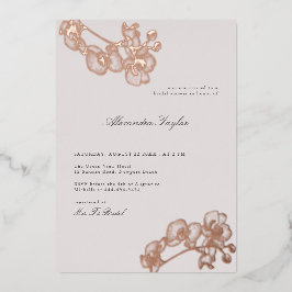 Klassisches Elegantes Orchid Brautparty Folieneinladung