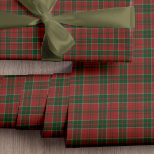 Klassisches elegantes rotes Karo-Tartan-Weihnachts Geschenkpapier