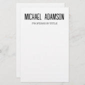 Klassisches Elegantes Schlicht Einfaches Minimalis Briefpapier (Vorne/Hinten)