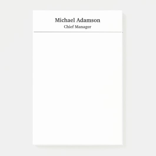 Klassisches Elegantes Schlicht Einfaches Minimalis Post-it Klebezettel (Vorderseite)