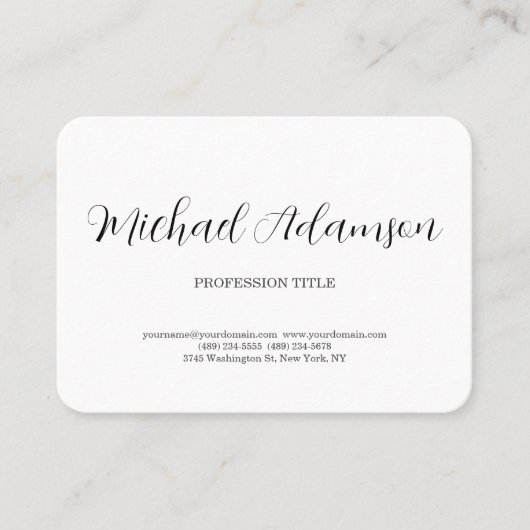 Klassisches Elegantes Schlicht Einfaches Minimalis Visitenkarte (Vorderseite)