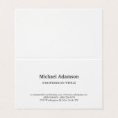 Klassisches Elegantes Schlicht Einfaches Minimalis Visitenkarten (Außenseite Aufgefaltet)