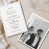 Klassisches elegantes Schwarz-Weiß-Minimalistische Einladung