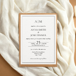 Klassisches elegantes Schwarz-Weiß-Minimalistische Einladung