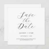 Klassisches Elegantes Schwarz-Weiß-Quadrat Save th (Vorne/Hinten)