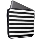 Klassisches elegantes schwarzes lineares laptopschutzhülle (Vorne Rechts)