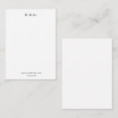 Klassisches elegantes Schwarzes Monogramm Personal Mitteilungskarte (Vorne/Hinten)