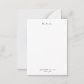 Klassisches elegantes Schwarzes Monogramm Personal Mitteilungskarte (Vorderseite)