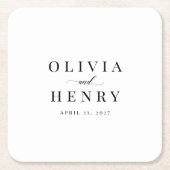 Klassisches, elegantes Script-Hochzeit-Probe-Dinne Rechteckiger Pappuntersetzer (Vorderseite)