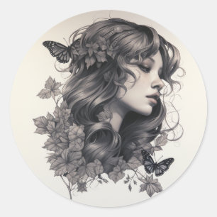 Klassisches, elegantes Script-Hochzeit-Probe-Dinne Runder Aufkleber