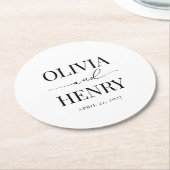 Klassisches, elegantes Script-Hochzeit-Probe-Dinne Runder Pappuntersetzer (Angewinkelt)