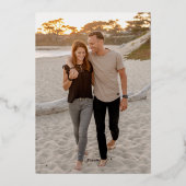 Klassisches, elegantes Script zum 25. Hochzeitstag Folieneinladung (Rückseite)