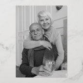 Klassisches, elegantes Script zum 50. Hochzeitstag Folieneinladung (Rückseite)