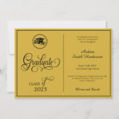 Klassisches Elegantes Skript Kein Foto Abschluss Ankündigung (Vorderseite)