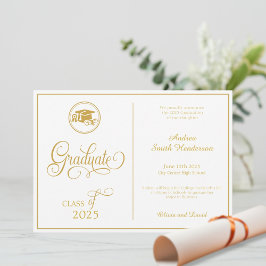 Klassisches Elegantes Skript Kein Foto Abschluss Ankündigung