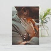 Klassisches Elegantes Skript Monogramm Zweiseitige Save The Date (Stehend Vorderseite)