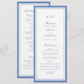 Klassisches Elegantes Staubblaues Hochzeitsprogram Programm (Vorne/Hinten)