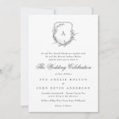 klassisches elegantes traditionelles Monogramm-Log Einladung (Vorderseite)