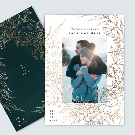 Klassisches Elegantes und Modernes Gold Elegantes  Save The Date