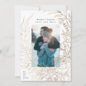 Klassisches Elegantes und Modernes Gold Elegantes Save The Date (Vorderseite)