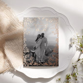 Klassisches Elegantes Wappen Save the Date Rose Go Folieneinladung