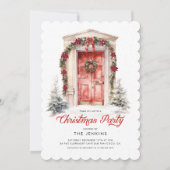 Klassisches elegantes Weihnachtsfest-Party Einladung (Vorderseite)