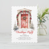 Klassisches elegantes Weihnachtsfest-Party Einladung (Stehend Vorderseite)