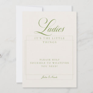 Klassisches Elfenbein Grün Damen Badezimmer Korb S Einladung
